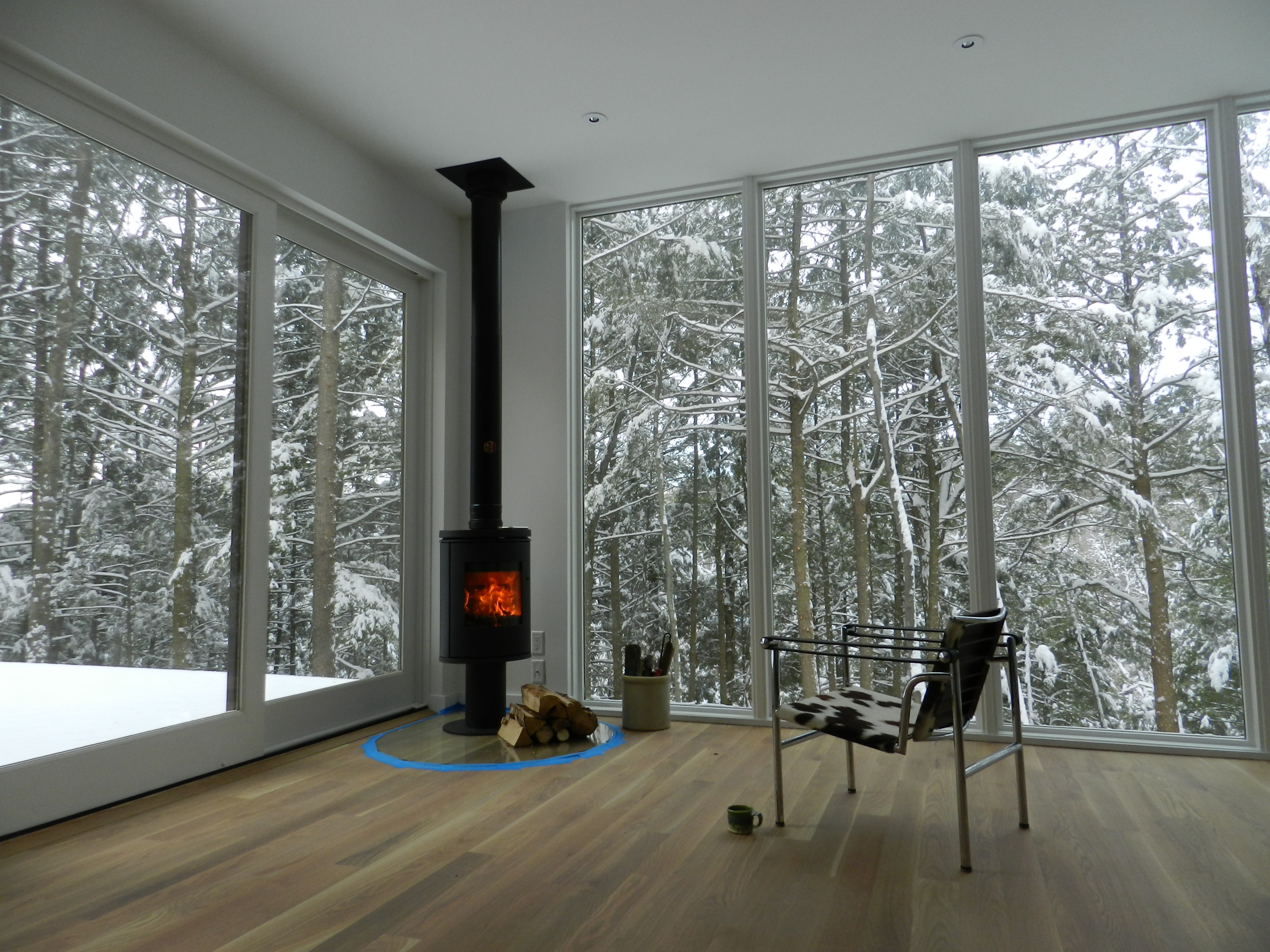 Creek House in Winter - Modern House in the Woods