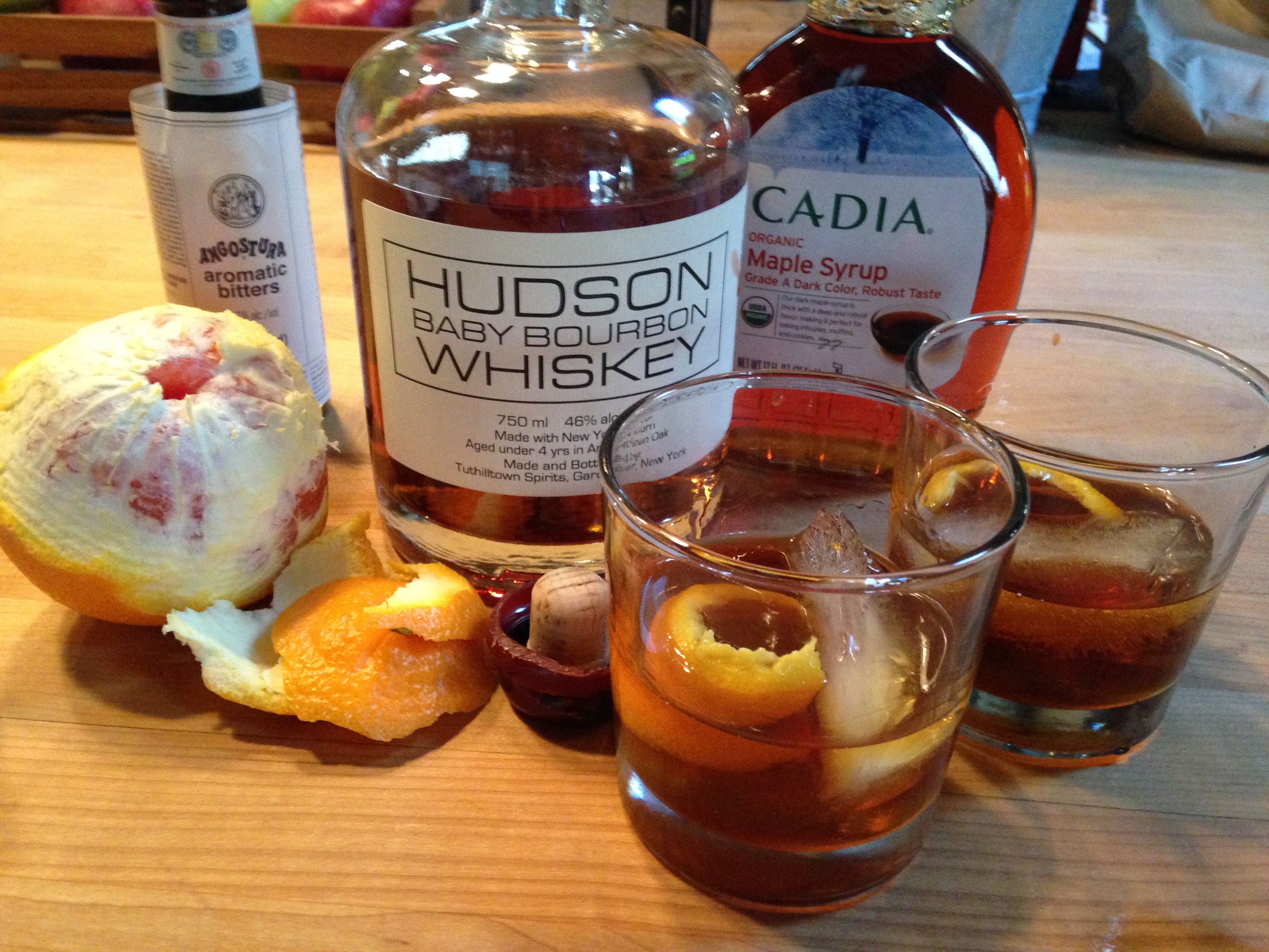 Winter Cocktails: Maple Old-Fashioned Using Hudson Baby Bourbon