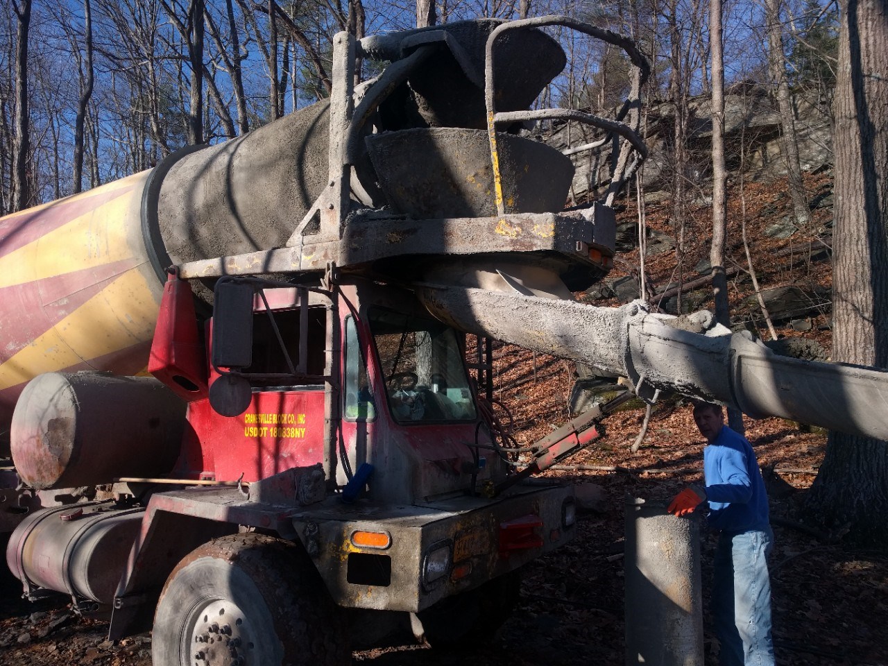 Pouring Concrete for Footings at Kaat Cliffs