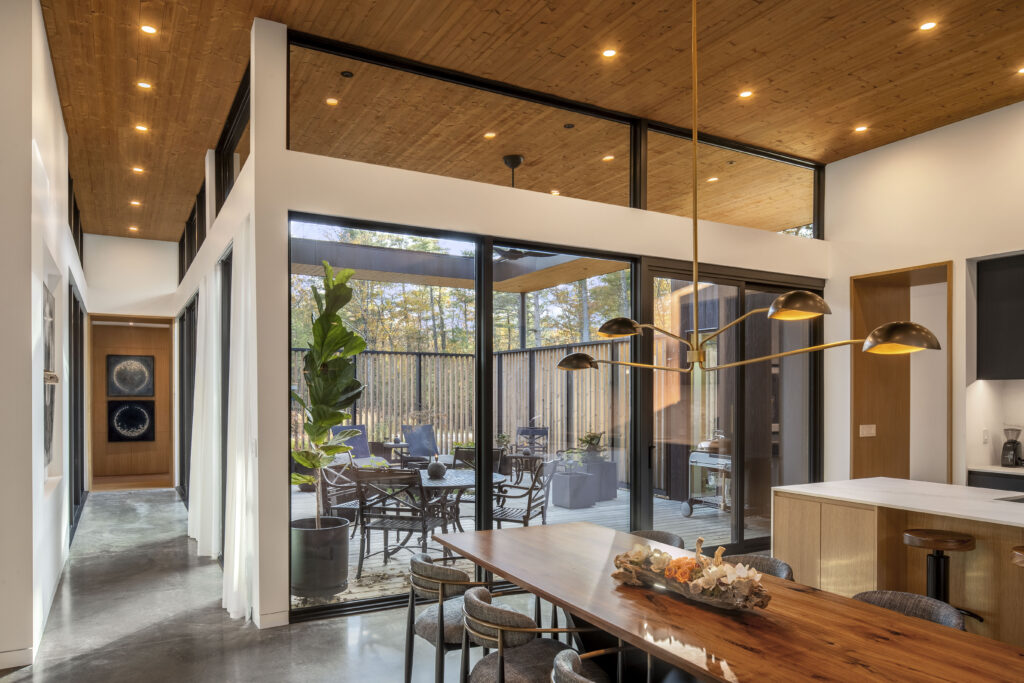 Fermata includes a central courtyard adjacent to the dining room and kitchen.