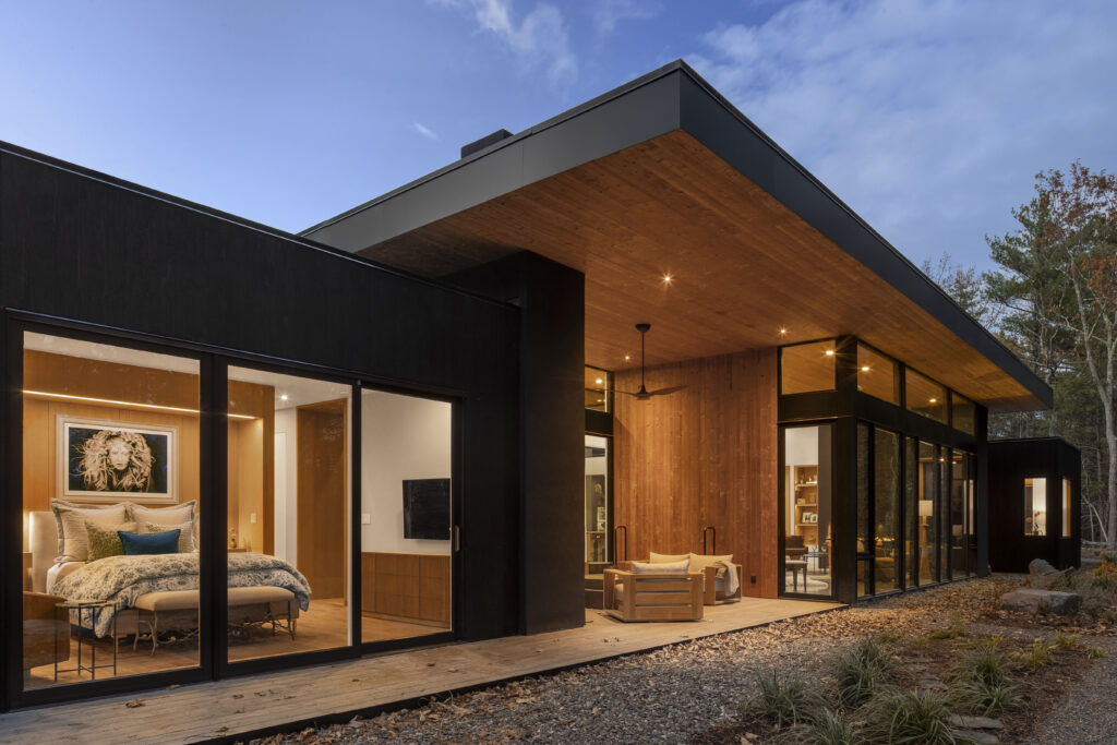 Fermata includes an outdoor deck space nestled between the main bedroom and living room.