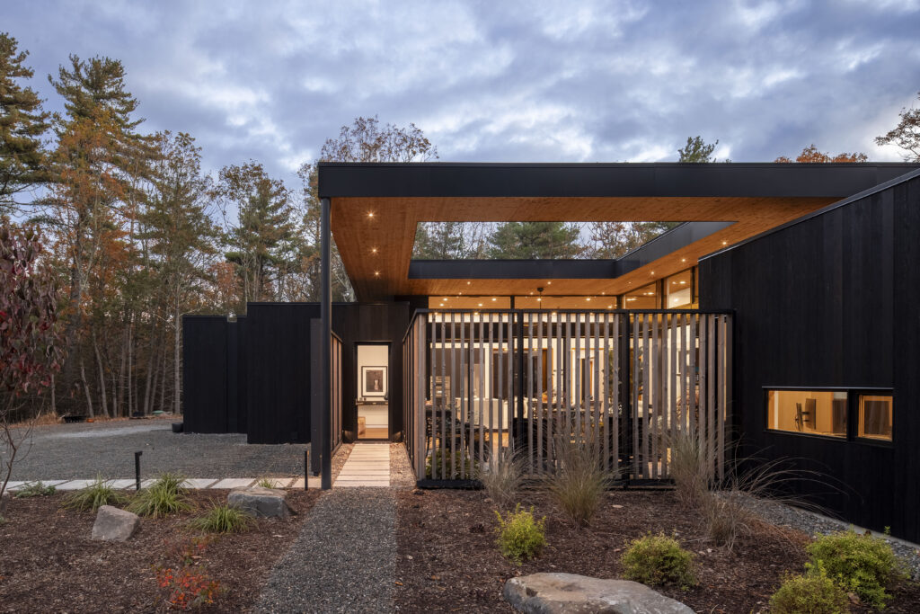 Fermata includes a screen lined entry adjacent to the courtyard.