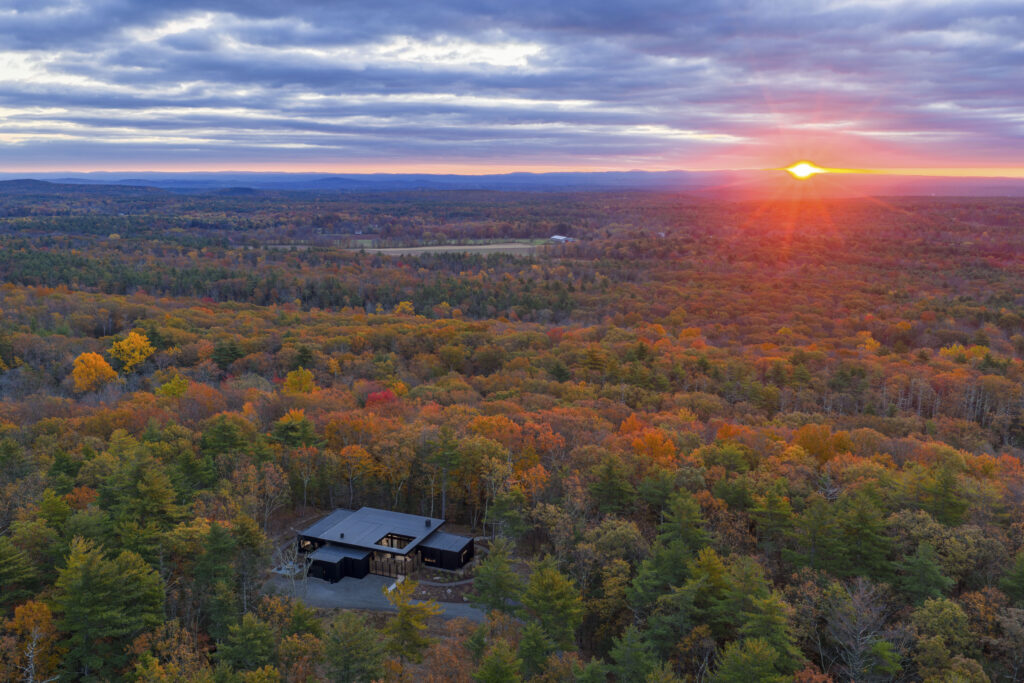 Fermata looks out towards the forested Hudson Valley landscape