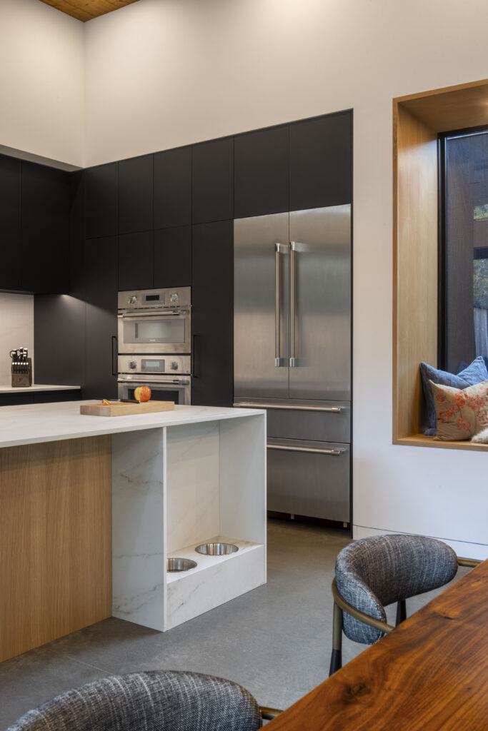 A custom doggy dining area for our client's beloved pup.